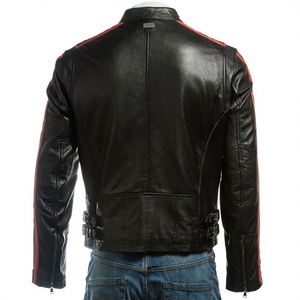 Custom 100% Genuine Fight Club Style Soft <b>Leather</b> <b>Jacket</b> Men's Orange <b>Leather</b> Reefer Coat <b>Blazer</b> Custom <b>Leather</b> Manufacturer - Product Image 2
