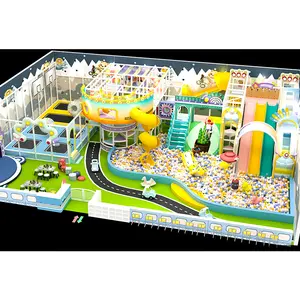 Amusement Park Indoor Playground Equipment-Pastel Soft Play Ball Pit Steel LLDPE Materials Baby Climbing Blocks Rainbow Slide