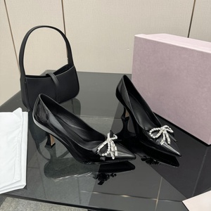 Jimmy Women's Slip On Mid Heel <b>Shoes</b> with Crystal Bow Pointed Toe Pumps for Prom and Cocktail Parties Chooing - Product Image 2