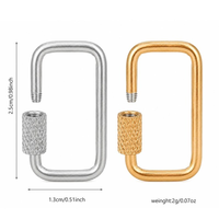 Fermoirs à vis oblongs écologiques en acier inoxydable plaqué or 18 carats PVD pour colliers, bracelets, breloques de sac, accessoires de bijoux étanches