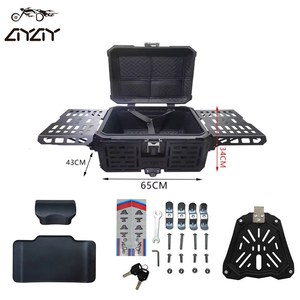65L grande capacité pour <span class=keywords><strong>BMW</strong></span> cadre d'origine boîte supérieure multifonctionnel en alliage d'aluminium blindé étanche coffre arrière pour bagages - Product Image 5