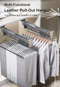HNOSS <span class=keywords><strong>Penderie</strong></span> Organisateur de vêtements Cintres pour pantalons Rack Soft Close Pull Out Pantalon Rack pour placard - Product Image 5