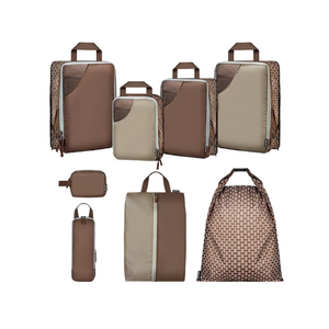Set di 8 cubi di imballaggio a compressione <span class=keywords><strong>per</strong></span> bagagli Set di borse da viaggio con accessori da viaggio in rete Organizer da viaggio <span class=keywords><strong>per</strong></span> valigia - Product Image 1