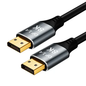 8K DP Cable 1,4 Trenzado de alta calidad 8K 60Hz 4K Chapado en oro de alta velocidad para Monitor GPU TV PC Laptop - Product Image 1