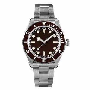 Custom low moq 20atm nh35 mechanical automatic diving diver red ceramics all 316l stainless steel bracelet watch man for sale