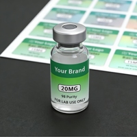 Étiquette en peptide résistant à la déchirure du fabricant, papier couché 5 ml