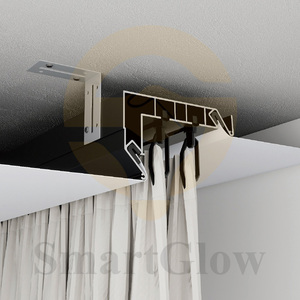 Perfil de aluminio anodizado blanco negro, luz LED, pista de cortina de PVC, difusor de tela de tensión de techo elástico para techo elástico - Product Image 1