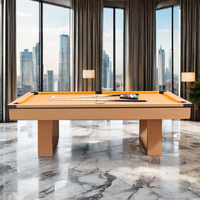 Table de billard standard commerciale moderne multifonctionnelle avec coussin en ardoise et rails en bois massif, avec queue de billard