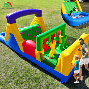 Structure gonflable commerciale en PVC pour adultes et enfants, parcours d'obstacles gonflable humide/sec avec toboggan/<span class=keywords><strong>piscine</strong></span> à balles/zone d'escalade - Product Image 1