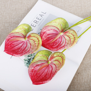 Anthurium Artificial <b>Flowers</b> Blue Soft Silk High Simulation Wedding Home Decor Indoor Faux Flamingo Palm Decoration - Product Image 4