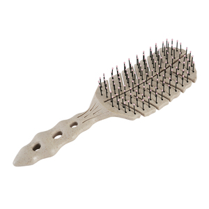 Brosse démêlante en nylon à logo personnalisé, en paille <span class=keywords><strong>de</strong></span> blé écologique, en forme <span class=keywords><strong>de</strong></span> feuille, pour cheveux secs et mouillés, séchage rapide, avec ventilation, pour la douche - Product Image 1