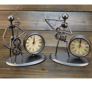 Creative Metal Crafts Music Iron Man <b>Clock</b> Musical Instrument Ornaments <b>Vintage</b> Home Office Desktop Decoration - Product Image 5
