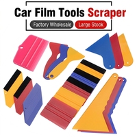 Raclette de nettoyage en plastique jaune pour film de fenêtre de voiture, outil de lissage pour protecteurs d'écran de téléphone, petit grattoir sûr