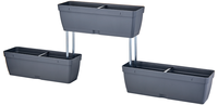 Jardinière verticale en plastique de haute qualité avec tube de support métallique et réservoir, pot de fleurs pour balcon – Vente en gros