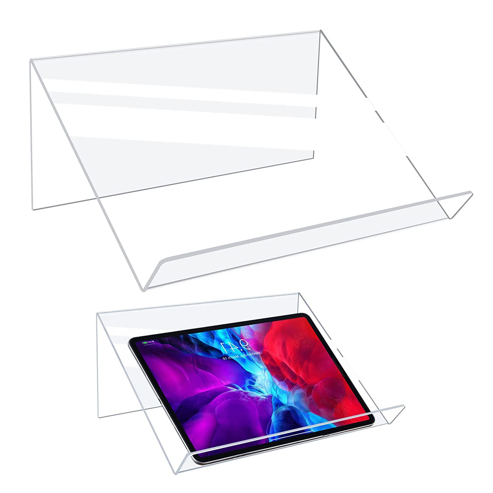 Прозрачный акриловый книга дисплей стенд мольберт анти-скольжения границы для рукописного ввода для чтения искусства и держатель для ноутбука