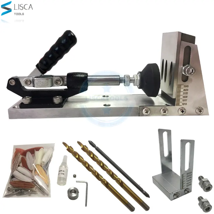 L-HT26-2 Pocket Hole jig System Woodworking Guide Woodworking Drill Locator for Furniture Cabinet Connecting Wood Inclined Hole