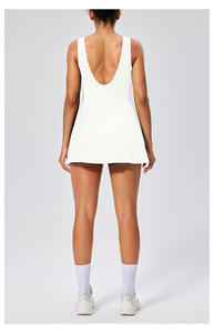 Robe de golf plissée Aoyema de haute qualité, sans manches, côtelée, pour femmes, pour le tennis, le <span class=keywords><strong>badminton</strong></span>, les vêtements de sport, avec short et soutien-gorge intégrés - Product Image 6