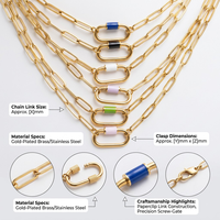 Collier chaîne trombone plaqué or 18 carats avec fermoir mousqueton, pendentif interchangeable en forme d'étoile et de cœur, bijoux d'usine OEM
