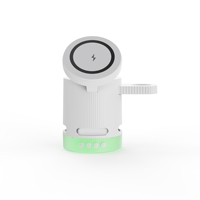 15W 4-in-1 Pengisi Daya Nirkabel Magnetik Speaker Lampu RGB Dudukan Lipat Tipe-C 5V/1A untuk Ponsel Jam Tangan Earbud Rumah Kantor