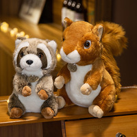 Jouet écureuil raton laveur en peluche animaux sauvages réalistes multi-articles