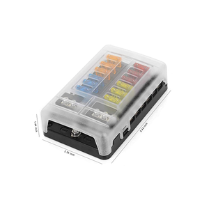 12V sigorta bloğu 12 devre sigorta kutusu kiti nemli geçirmez sigorta paneli ile deniz otomotiv motosiklet RV için Led uyarı göstergesi - Product Image 1