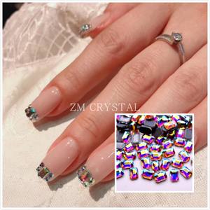 Adesivi di strass di colore per unghie e unghie con stile piatto con retro a forma irregolare adesivi di vetro colorato per unghie - Product Image 3