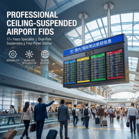 Suministro Directo de Fábrica: Terminal FIDS de Techo para Interiores, Sistema LCD Integrado 4K, CMS para Señalización en Aeropuertos e Información de Vuelos