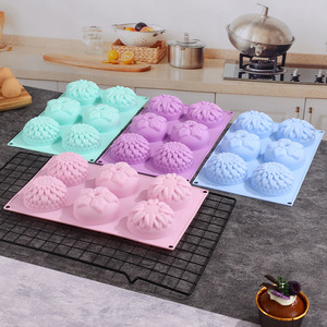 <b>Silicone</b> Cake Mold 6 Cavity Sunflower Shape Food Grade Baking Pastry <b>Tool</b> For DIY Cake Soap Making - Product Image 1