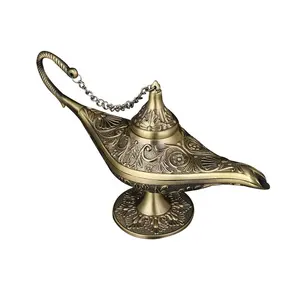 Middle Eastern Vintage Metal Crafts Home Decoration Alloy Ornaments Magic Wishing Lamp Arab Aladdin Lamp