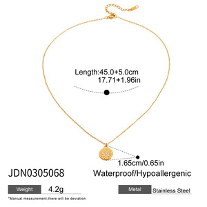 Nouveau Collier Double Couche en Acier Inoxydable Plaqué Or 18K avec Perle d'Eau Douce et Design Goutte d'Eau, Collection 2026 à Succès - Product Image 3