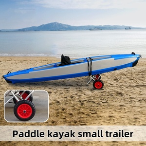 Paddleboard kayak chariot en alliage d'aluminium kayak assaut bateau à la dérive bateau remorque mobile - Product Image 4