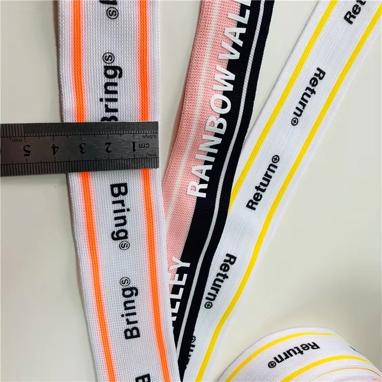 Custom English String 3.8CM Width Anti Slip Polyester Sublimation Printed Webbing