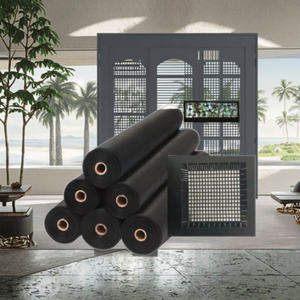 Rollo de malla de ventana de red suave de larga duración de fibra de vidrio negro carbón personalizado diseño moderno para proveedor de fábrica de hoteles - Product Image 1