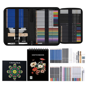 76 Pack Drawing <span class=keywords><strong>Set</strong></span> Kit Esboço Lápis Coloridos e Kit Esboço com Livro Esboço e Livro para Colorir - Product Image 2