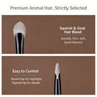 Pinceau de maquillage en forme d'éventail pour fard à paupières et illuminateur, pinceau de mise en valeur en poils d'animaux doux, outils de maquillage