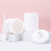 Bouteilles de gel douche cylindriques en plastique blanc HDPE personnalisées, 600-900 ml, avec bouchon large, conteneur à pompe haute capacité pour shampoing