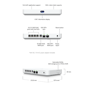Ubiquiti UCG-Fiber 10G Cloud Gateway, 2.5GbE PoE+, NVMe NVR, IDS/IPS, UBNT Ubiquiti UCG-Fiber UniFi Cloud Gateway Fiber W1297 - Product Image 1