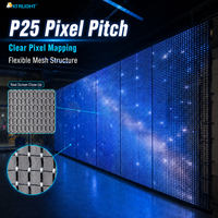 Écran LED flexible en maille P25 personnalisé 3m x 7m, affichage LED RGB assemblé pour événements scéniques, fêtes et projets commerciaux