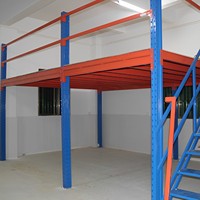 Système de stockage en mezzanine logistique, structure en acier, entrepôt, système de stockage en loft