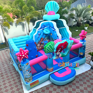 Modèle 3D Combo Château gonflable géant Perle de l'océan, Château de saut pour enfants sirène avec toboggan - Product Image 2