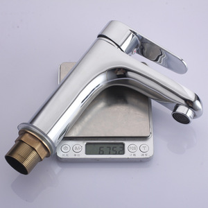 Robinet de lavabo en laiton à poignée unique avec cartouche céramique, à poser sur le plan, pour lavabo de salle de bain - Product Image 1
