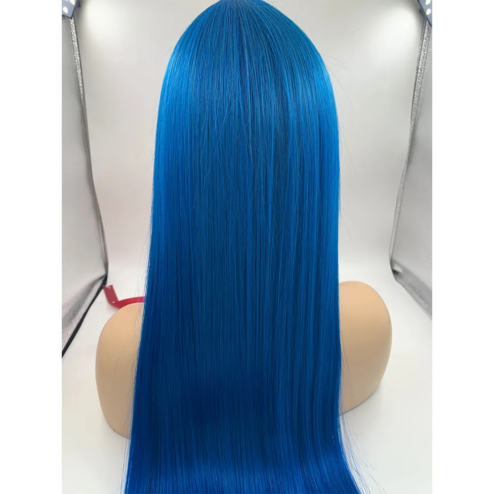 12A Grade Blue Human Hair Double Drawn 8D Micro Nano Hair Extensions