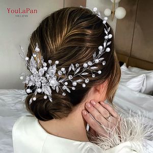 ที่คาด<span class=keywords><strong>ผม</strong></span>ไข่มุกหรูหรา YouLaPan สำหรับ<span class=keywords><strong>เจ้าสาว</strong></span>งานแต่งงาน เครื่องประดับผมโลหะผสมรูปดอกไม้ประดับเพชรเทียม เครื่องประดับผมสำหรับงานเลี้ยง HP937 - Product Image 3