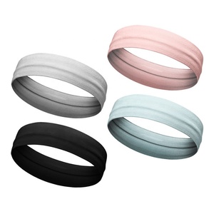 땀 흡수 헤어밴드, 요가 테니스용 맞춤형 탄성 단색 와이드 미끄럼 방지 헤어밴드 - Product Image 1