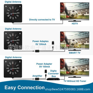 Châu Âu Mỹ độ nét cao kỹ thuật số món ăn TV ăng ten độc quyền kỹ thuật số thiết kế đồng hồ treo tường ABS Chất liệu thương hiệu TV - Product Image 4