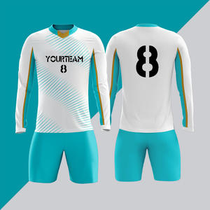 Wholesale Custom Long Sleeve Football <b>Shirts</b> Set 100% <b>Polyester</b> Breathable Quick-Dry V-Neck Unisex Adult - Product Image 1