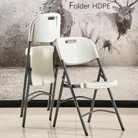 Axcellent Metal Frame Plastic Folding Chair, Simple Leisure
