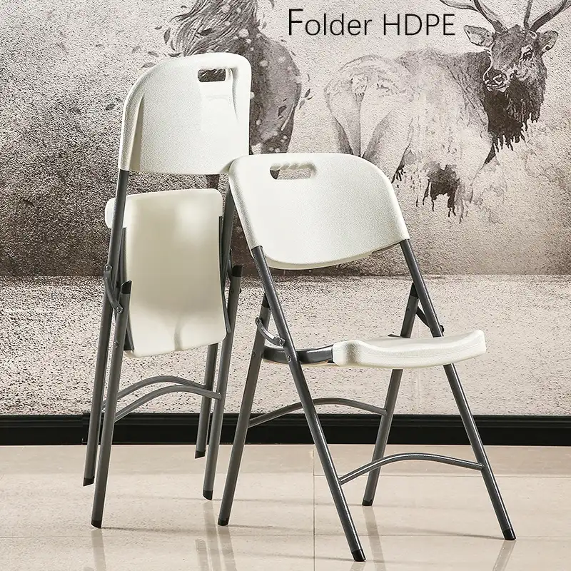 간단한 여가 플라스틱 접히는 의자 백색 Axcellent 금속 구조 옥외 가구 주문 도매 대중음식점 테이블 및 의자