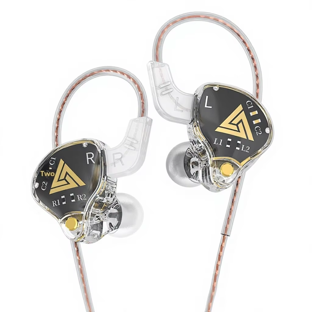 QKZ AKX Monitoring-Grade In-Ear Earphones with Inline Remote & Mic for Mobile Gaming Medical-Grade Silicone PUBG