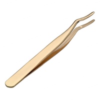 Herramientas de Accesorios para Pestañas de Alta Calidad Personalizadas, Aplicador de Pestañas de Metal de Marca Privada, Pinzas para Pestañas Doradas y Coloridas